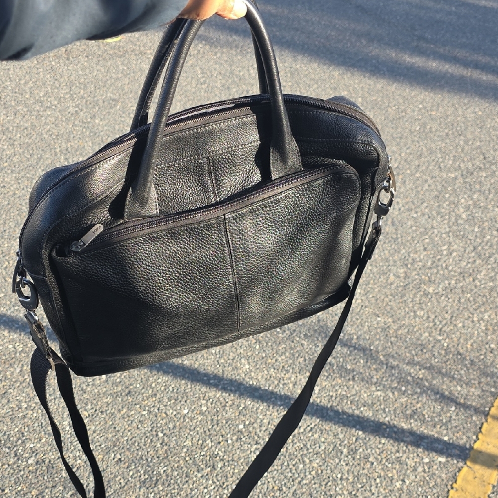 Bosca Black Leather Men's Briefcase